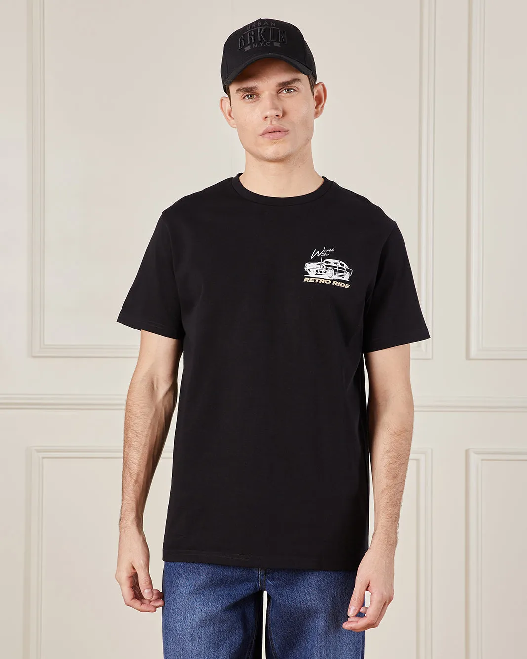 Men Black Graphic T-Shirt sold by Redtag product image thumbnail 3