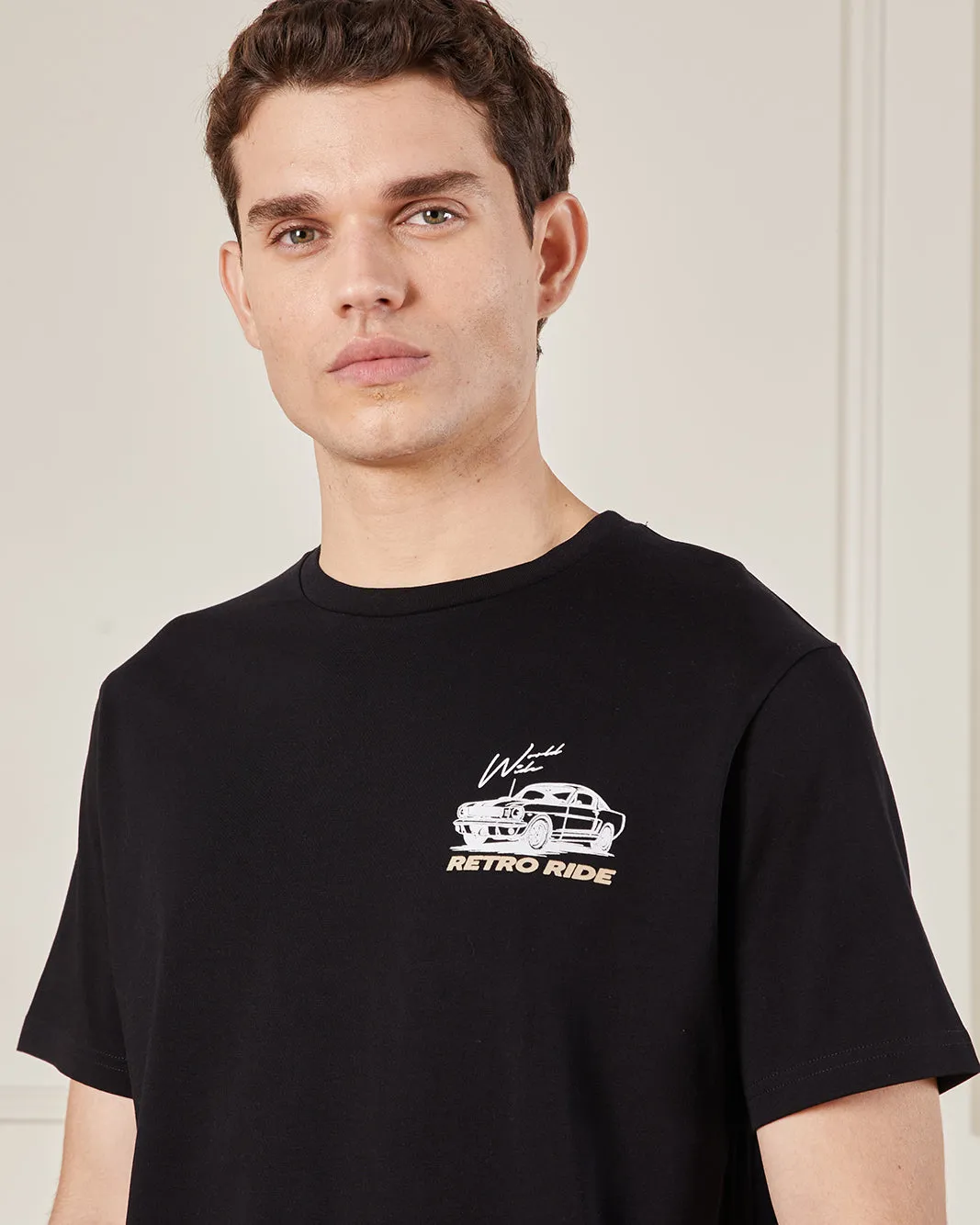 Men Black Graphic T-Shirt sold by Redtag product image thumbnail 4