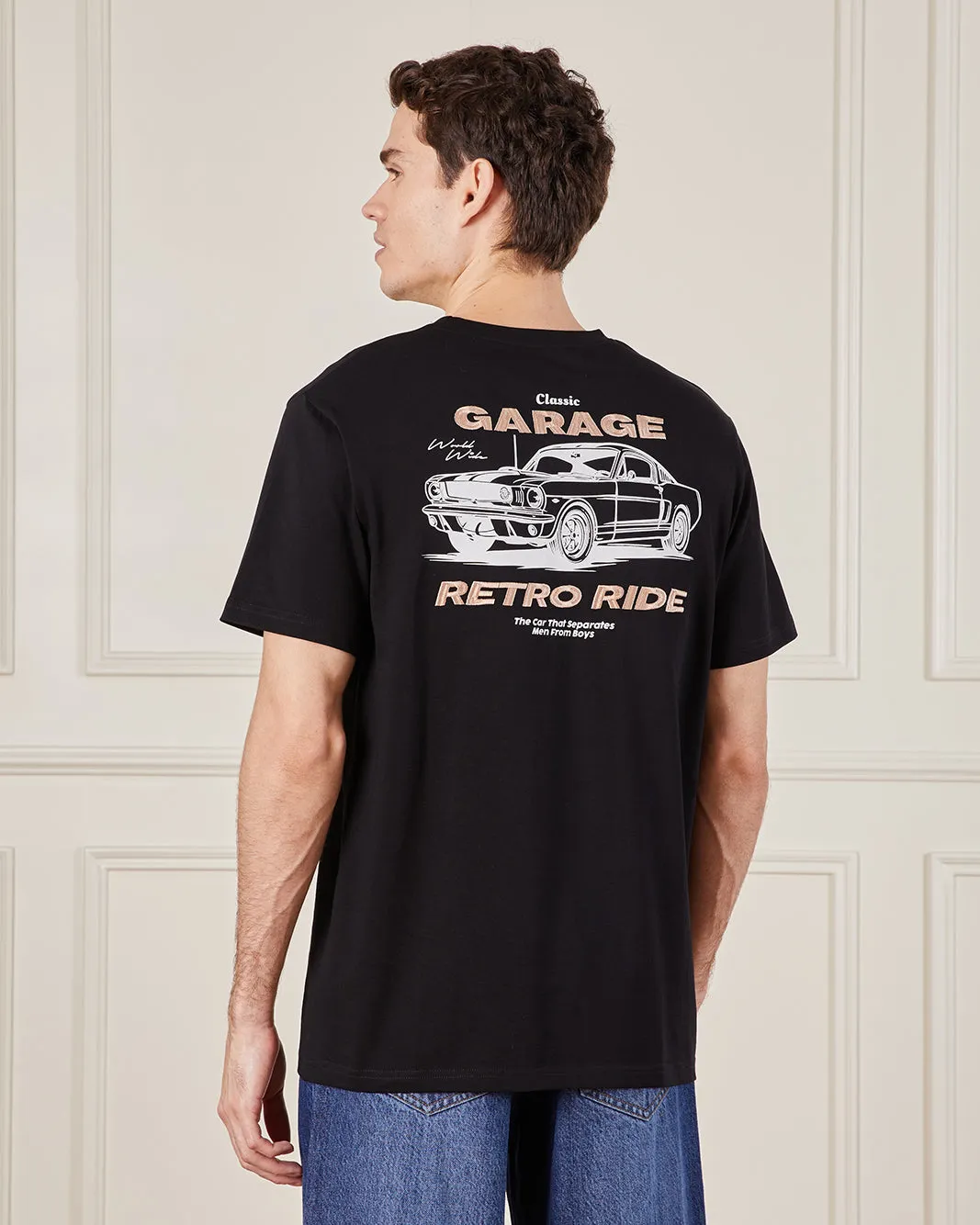 Men Black Graphic T-Shirt sold by Redtag