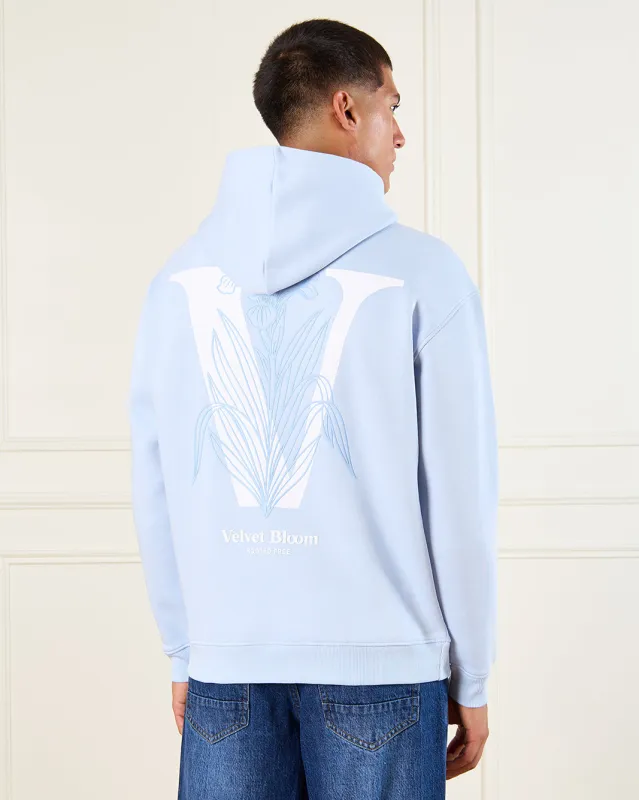 Men Blue Printed Hooded Sweatshirt sold by Redtag