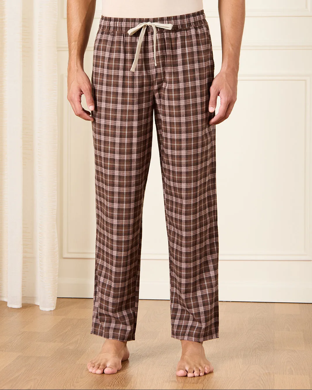 Men Beige And Brown Pyjama Set (2 Piece) sold by Redtag product image thumbnail 3