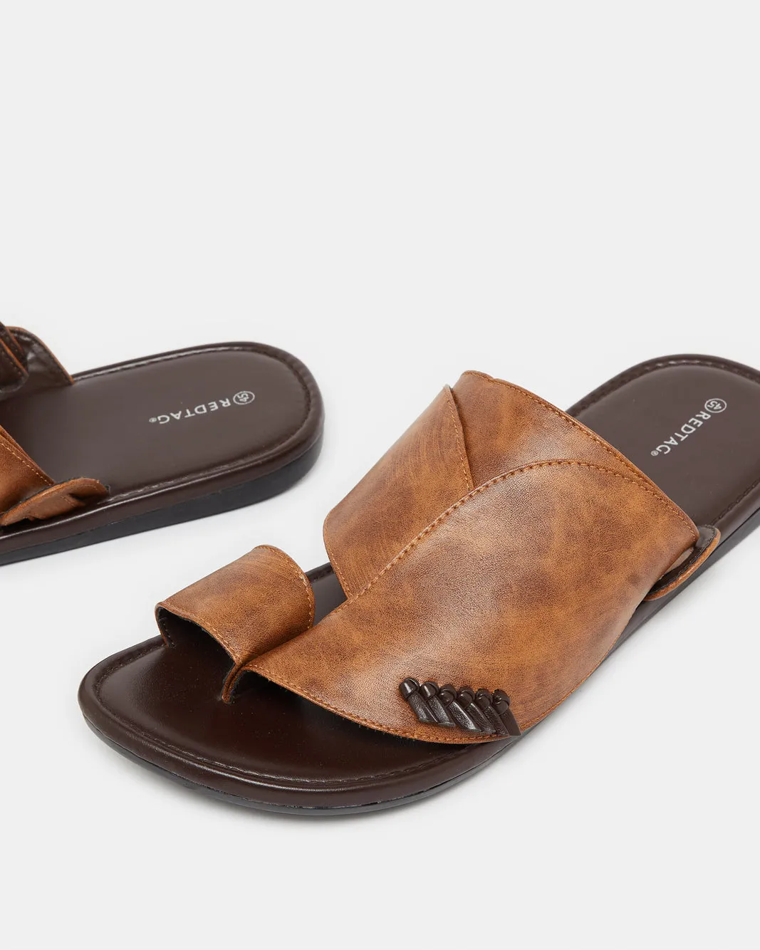 Men Brown Shirqui Traditional Sandals sold by Redtag product image thumbnail 3