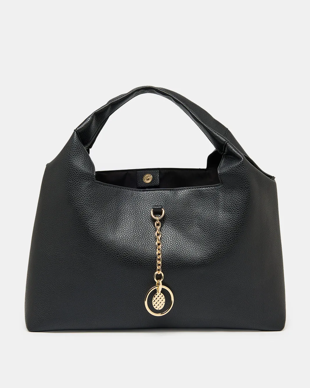 Women Black Embellished Slouch Bag sold by Redtag