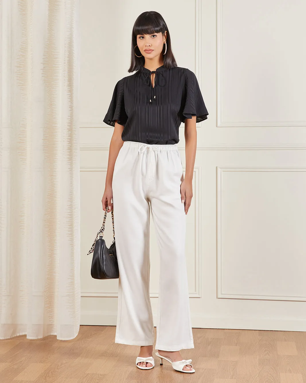 Women Black Striped Blouse sold by Redtag product image thumbnail 2