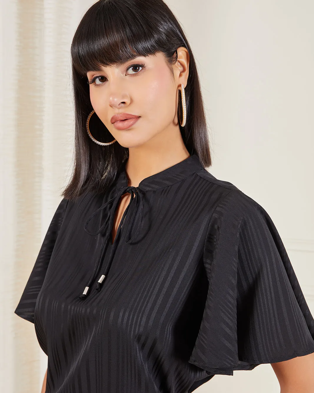 Women Black Striped Blouse sold by Redtag product image thumbnail 4