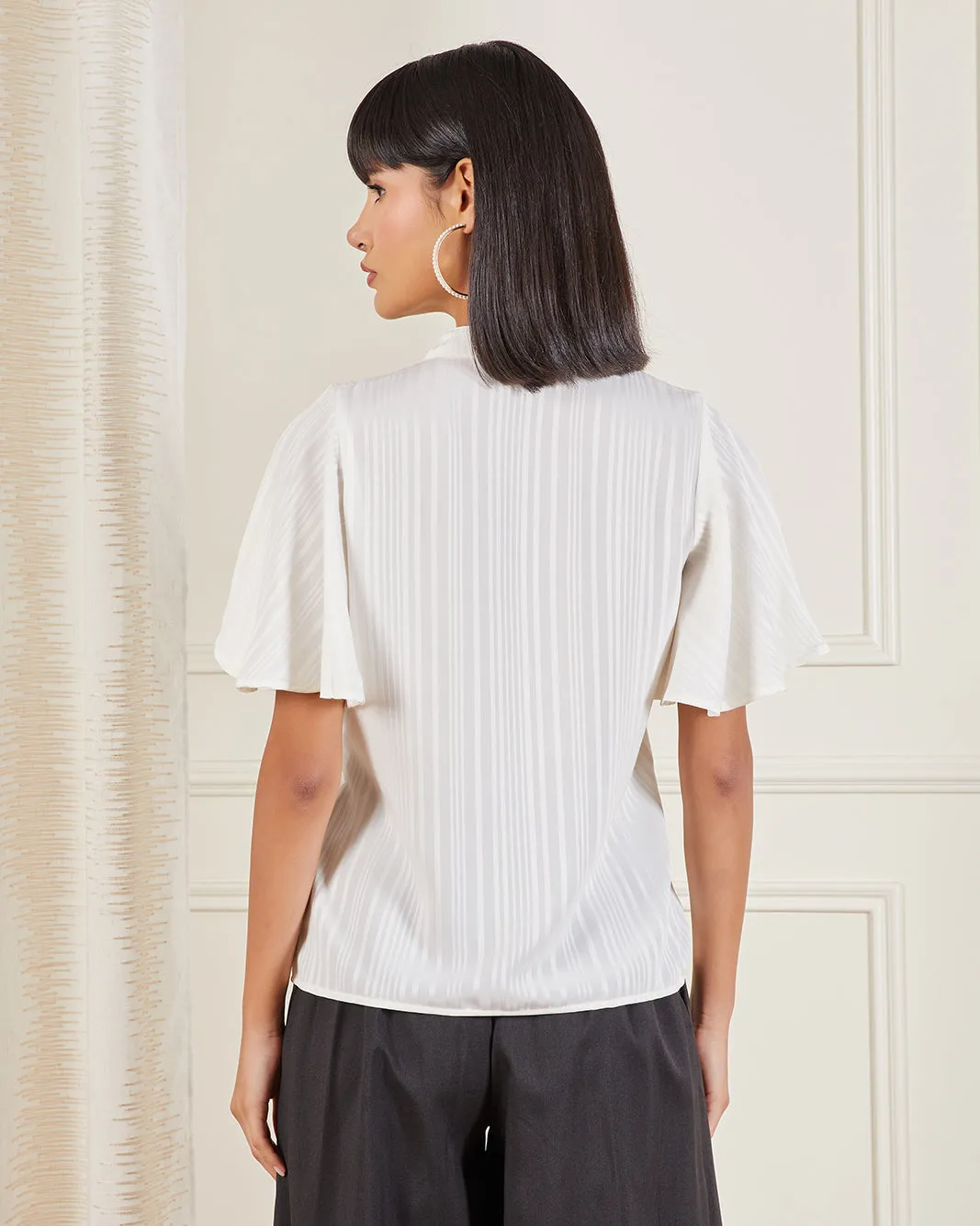 Women White Striped Blouse sold by Redtag product image thumbnail 3