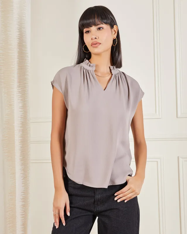 Women Grey Casual Blouse sold by Redtag