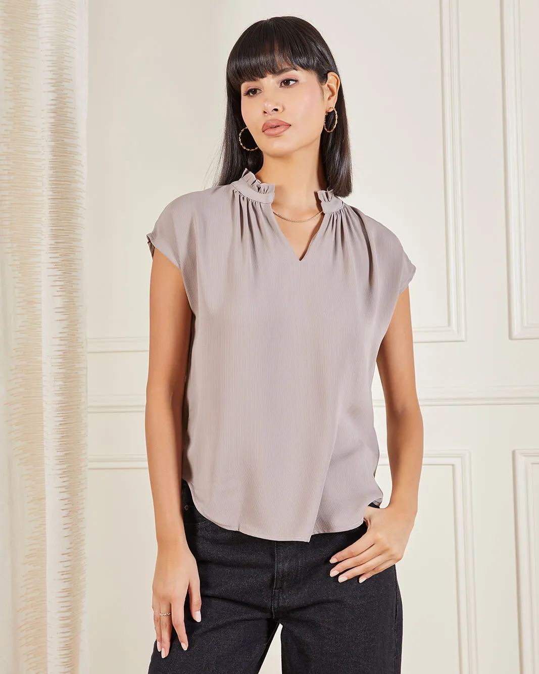 Women Grey Casual Blouse sold by Redtag