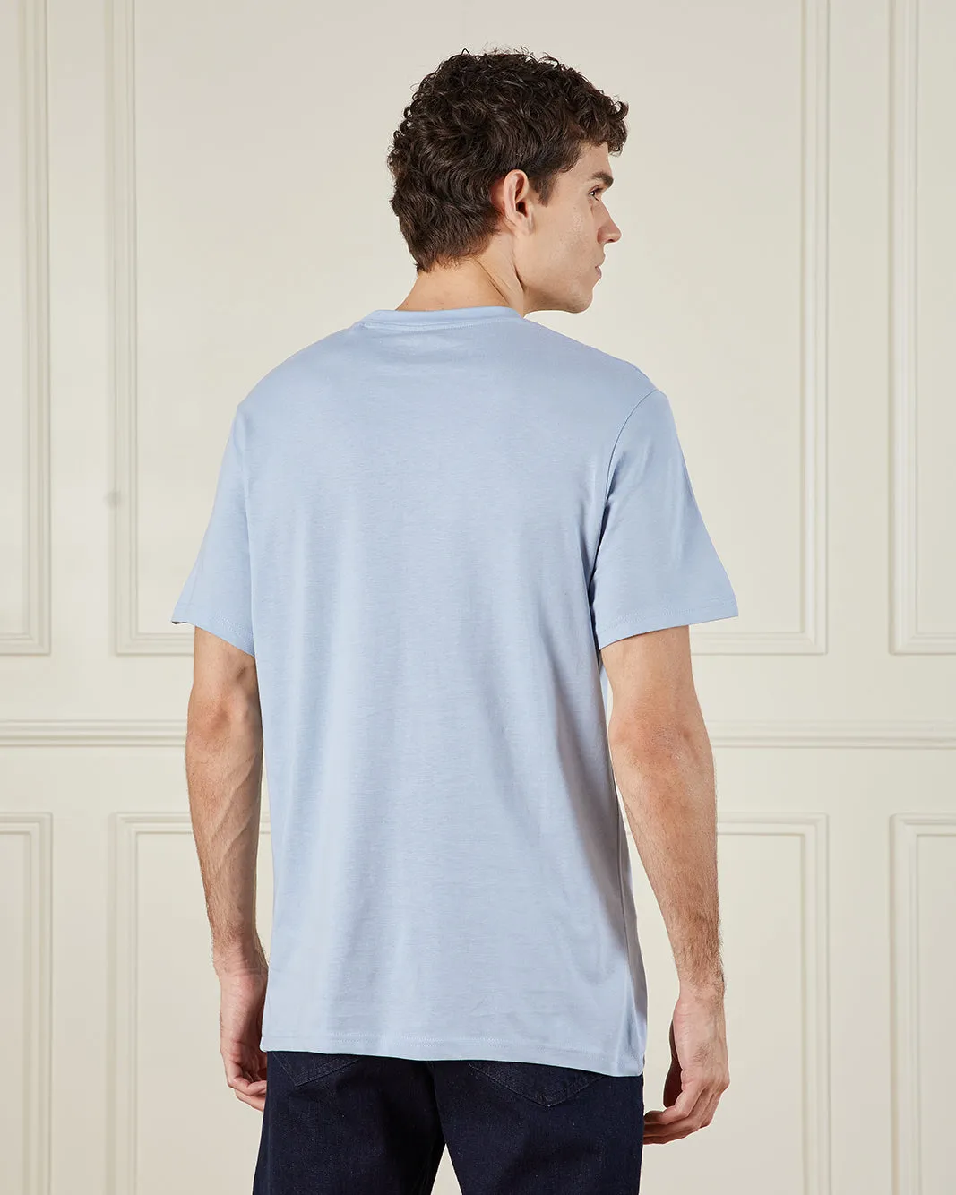 Men Blue Basic T-Shirt sold by Redtag product image thumbnail 3