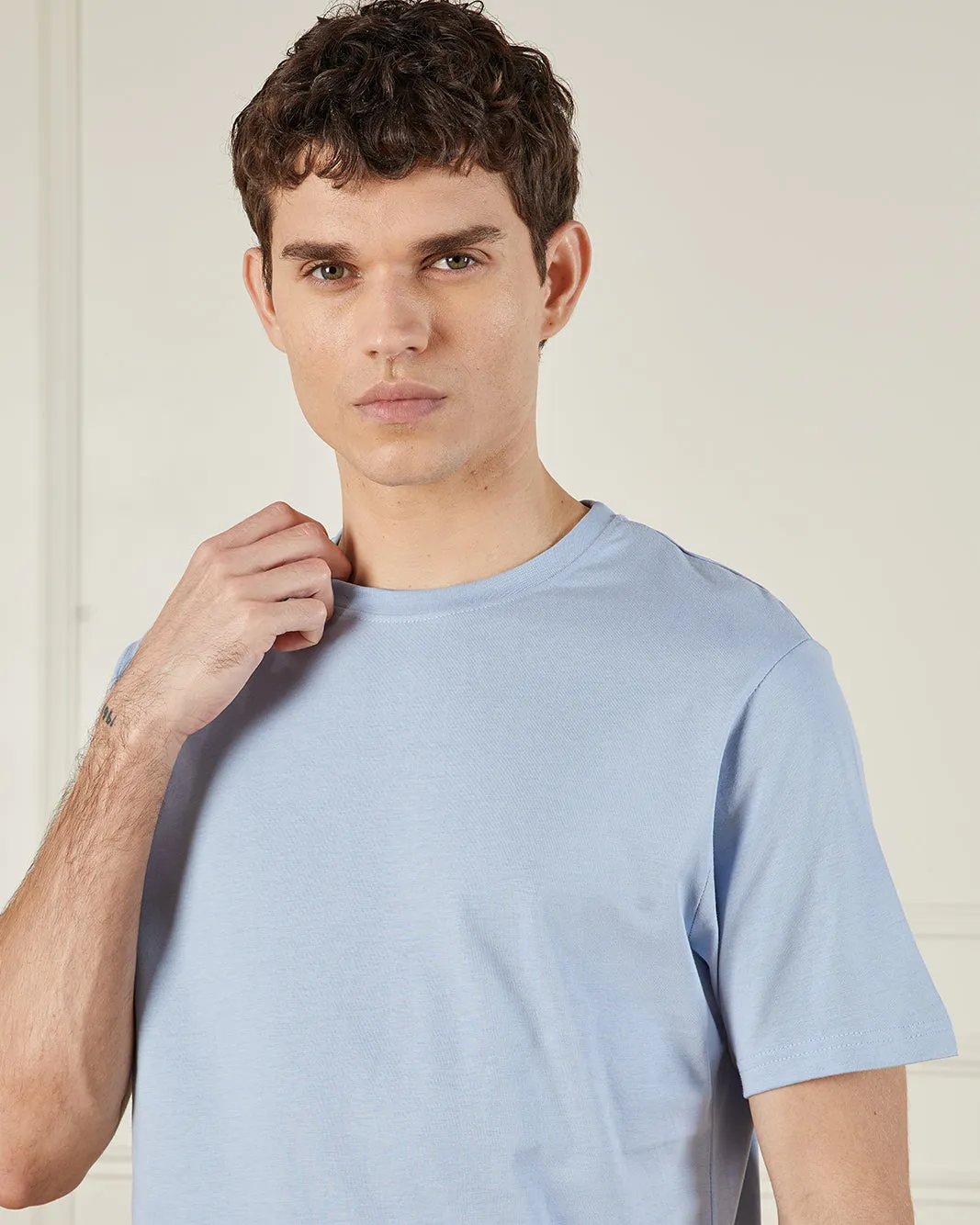 Men Blue Basic T-Shirt sold by Redtag product image thumbnail 4