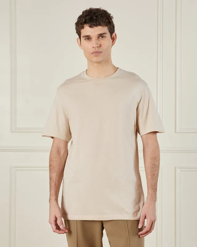 Men Beige Basic T-Shirt sold by Redtag