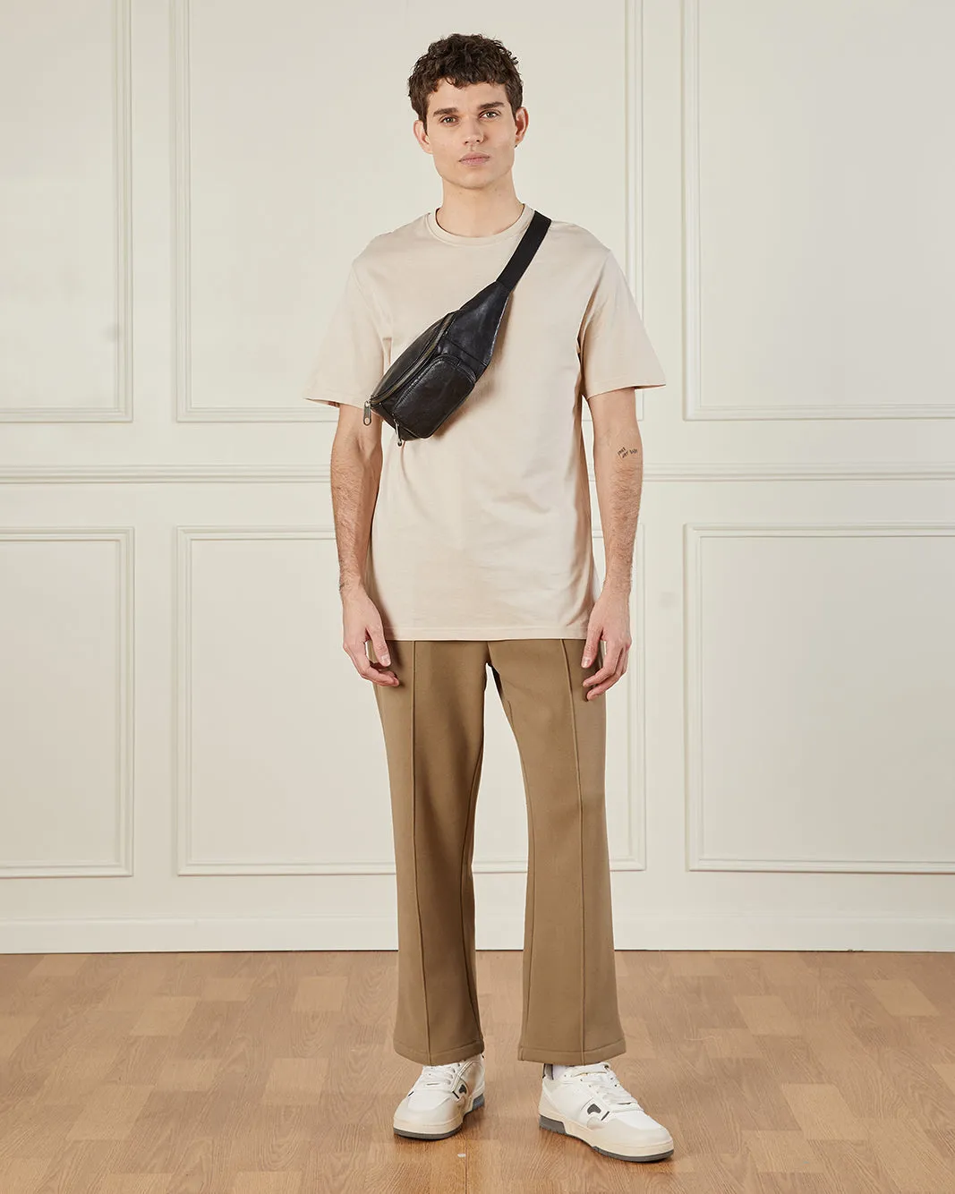 Men Beige Basic T-Shirt sold by Redtag product image thumbnail 2