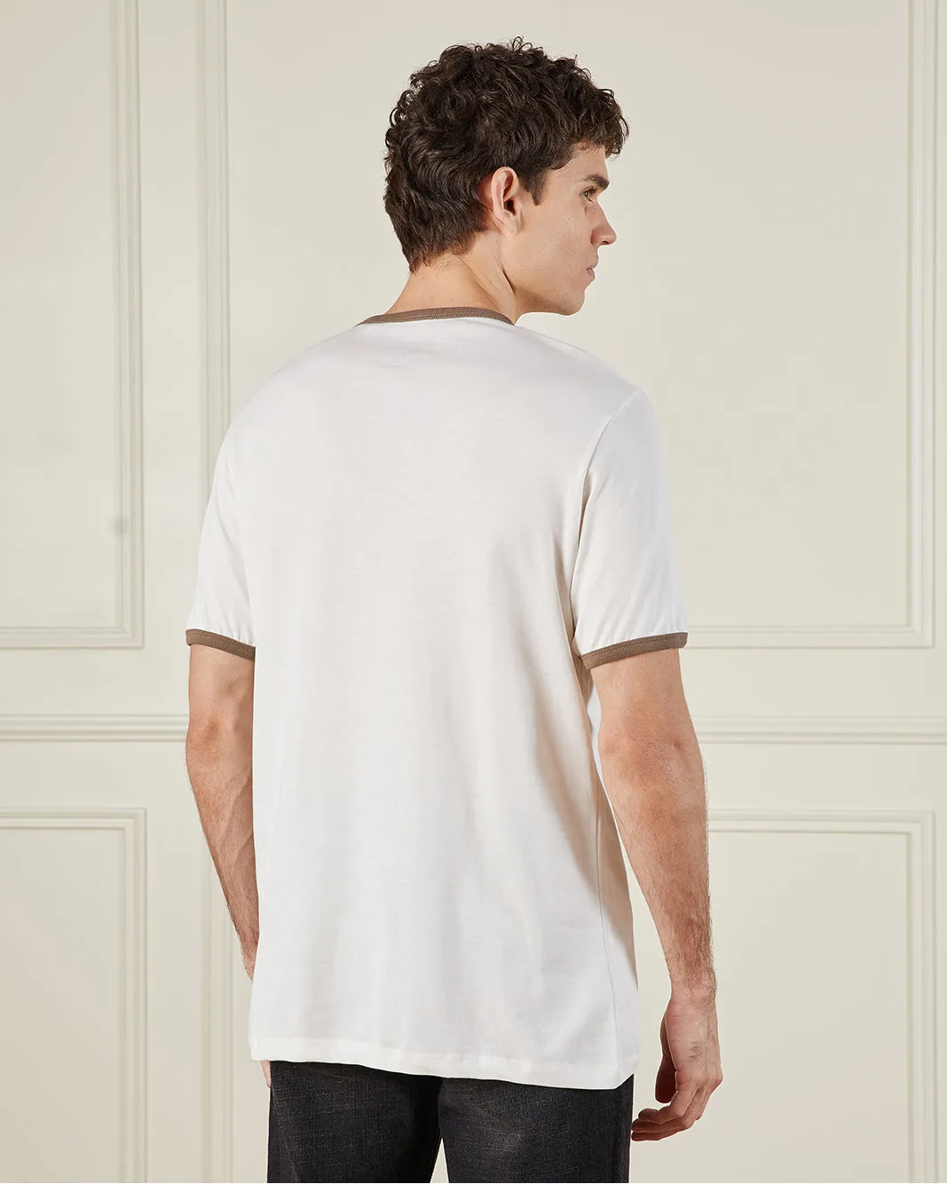 Men White Printed Basic T-Shirt sold by Redtag product image thumbnail 3