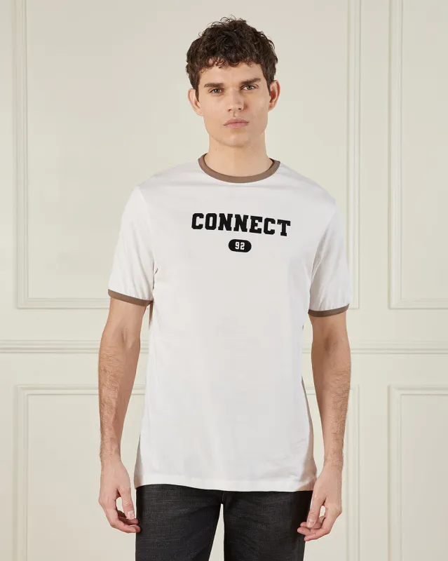 Men White Printed Basic T-Shirt sold by Redtag