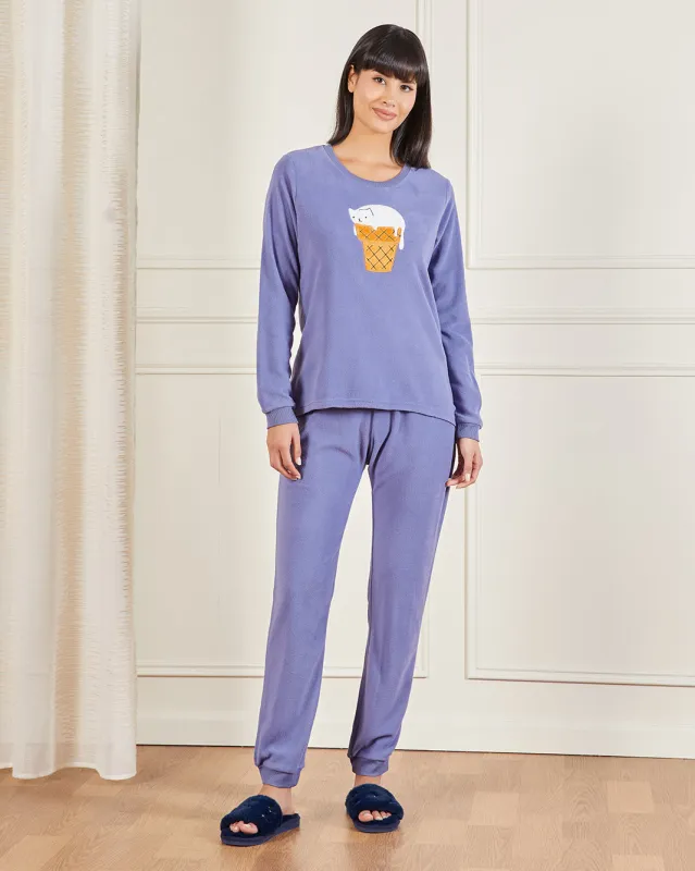 Women Purple Ice Cream Print Pyjama Set (2 Piece) sold by Redtag