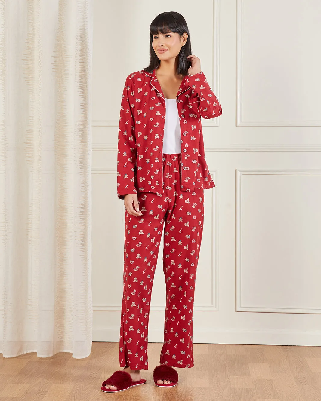 Women Red Heart Printed Pyjama Set (2 Piece) sold by Redtag