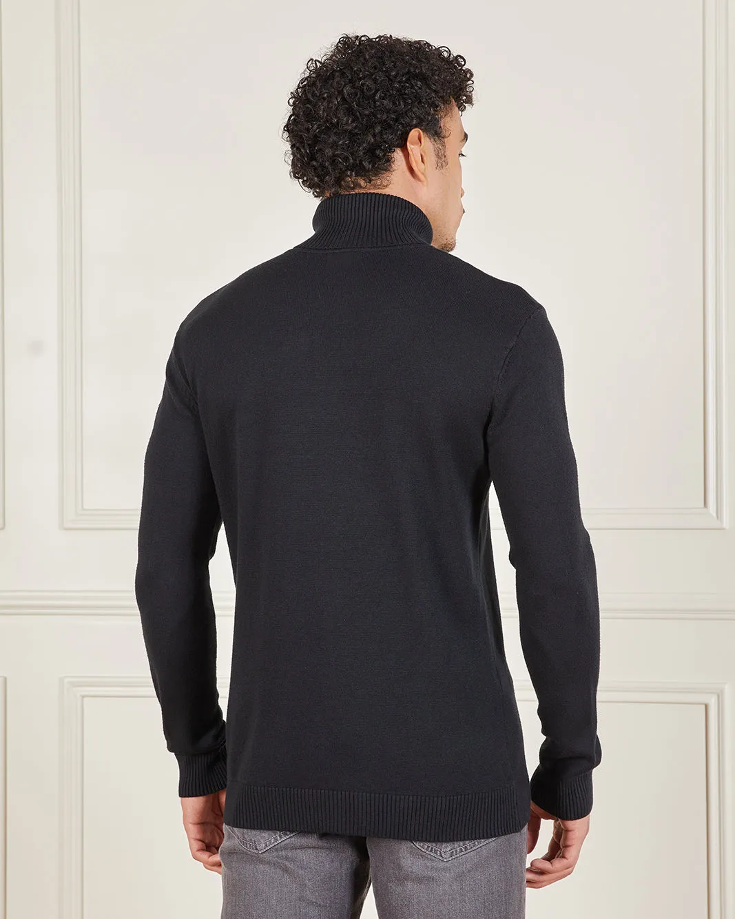 Men Black Turtle Neck Sweater sold by Redtag product image thumbnail 3