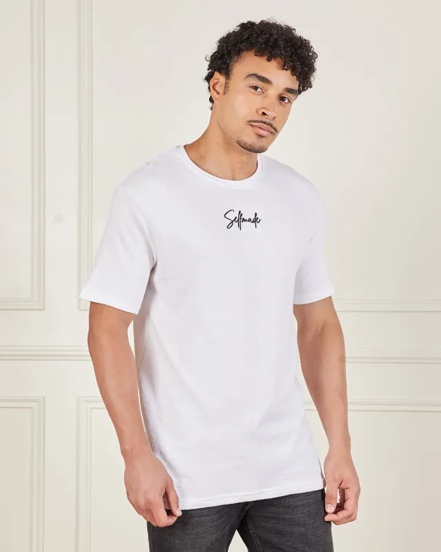 Men Ivory Jacquard With Chest Embroidery T-Shirt sold by Redtag
