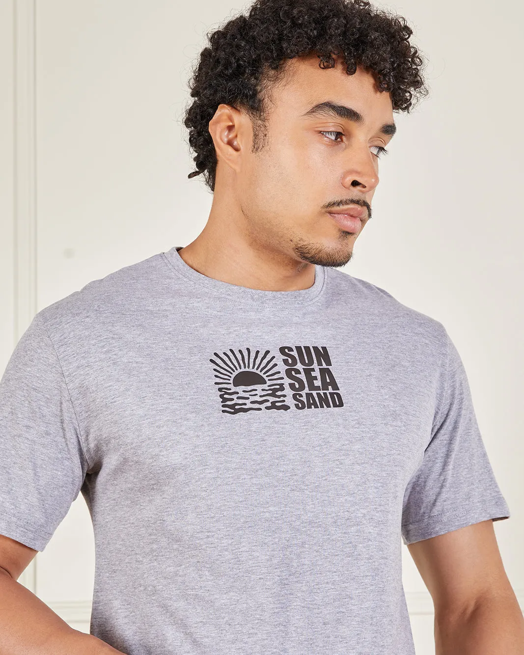 Men Grey Printed Graphic T Shirt sold by Redtag product image thumbnail 4