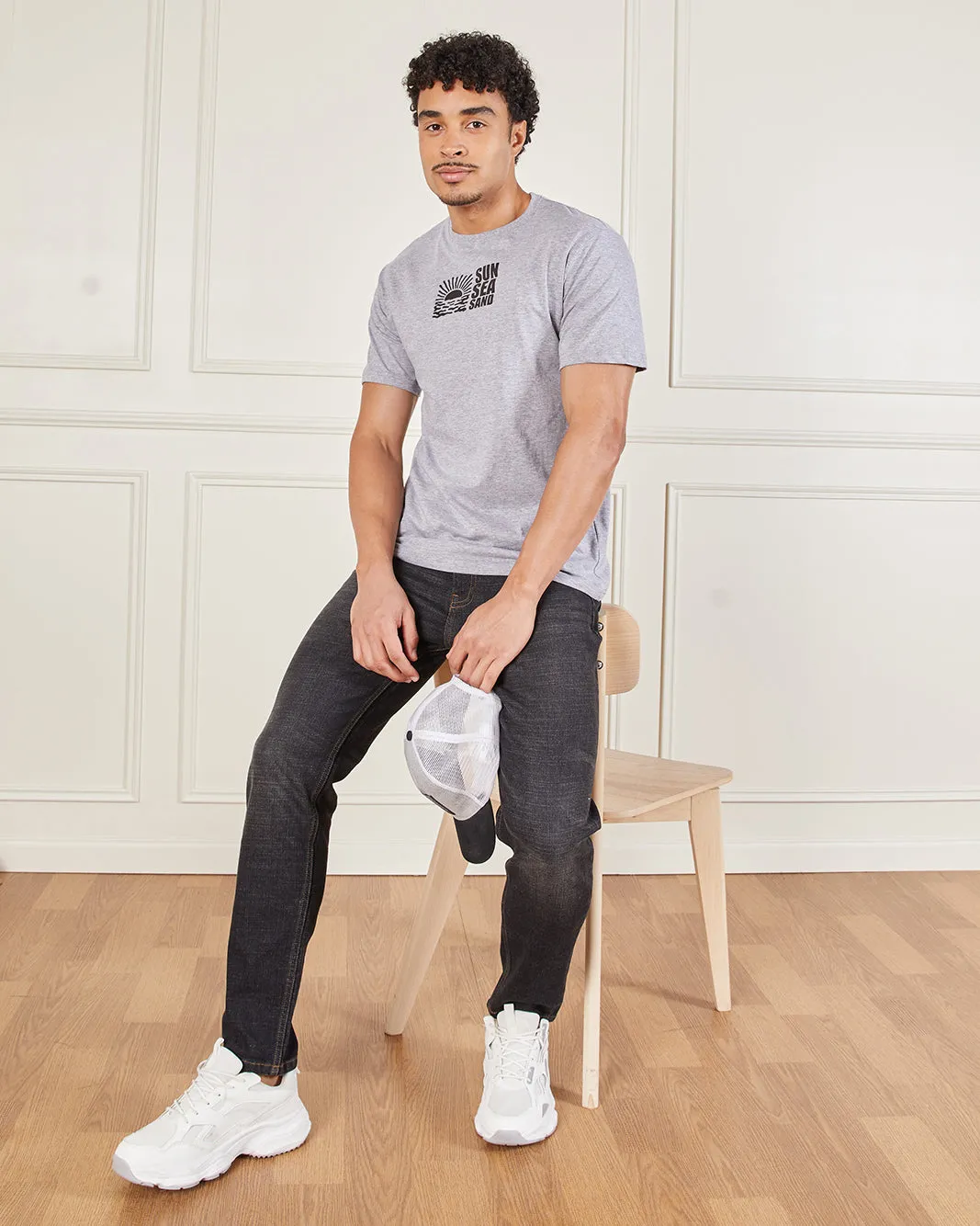 Men Grey Printed Graphic T Shirt sold by Redtag product image thumbnail 5