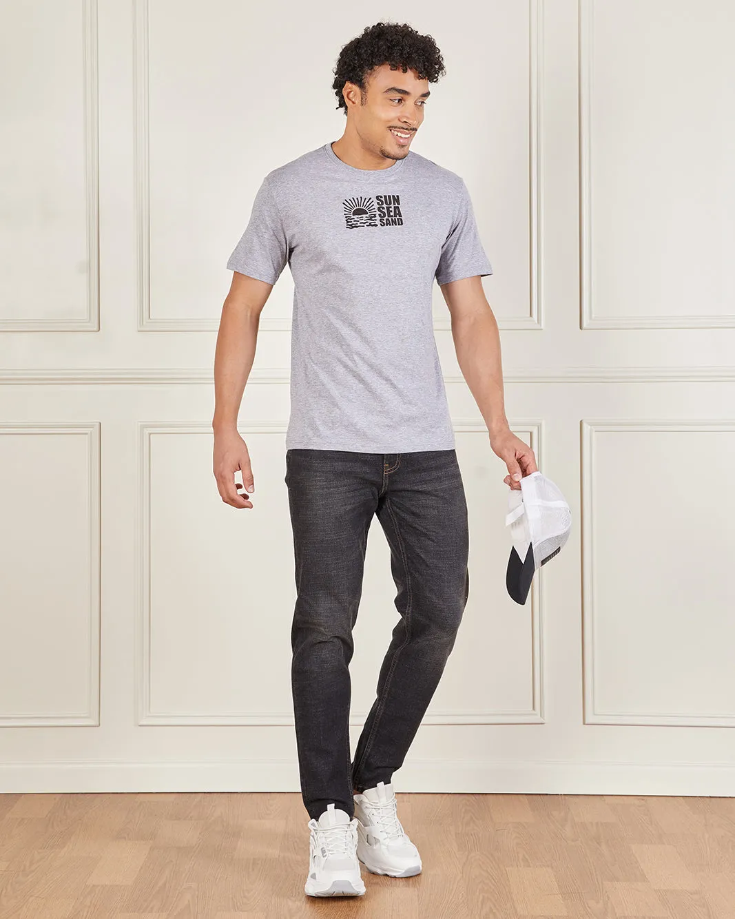 Men Grey Printed Graphic T Shirt sold by Redtag product image thumbnail 2