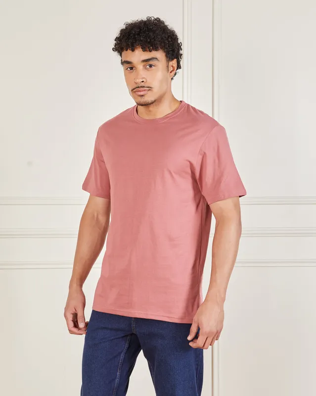 Men Pink Solid T-Shirt sold by Redtag