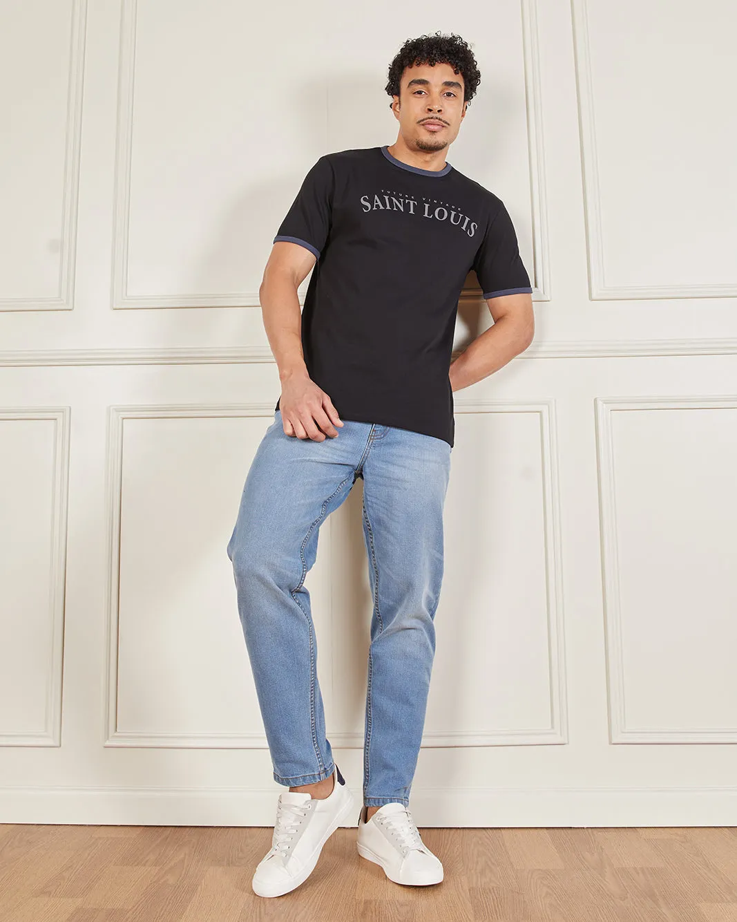 Men Black Basic Printed T-Shirt sold by Redtag product image thumbnail 5