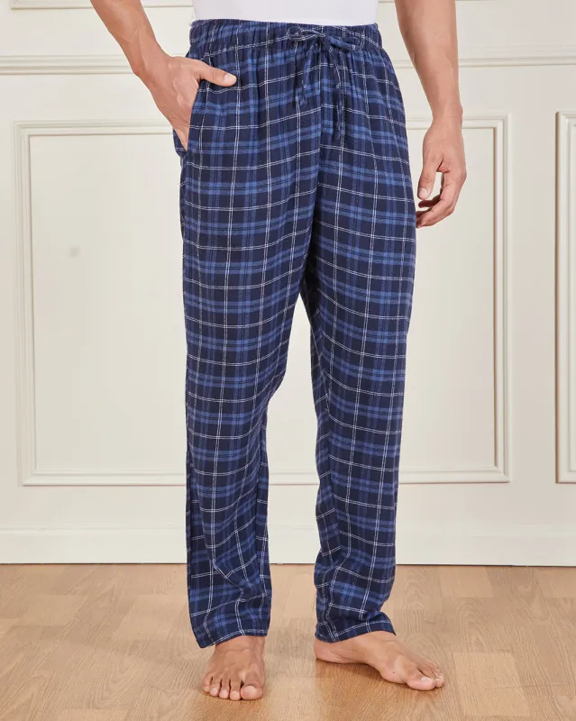 Men Navy Flannel Pyjama Bottom sold by Redtag