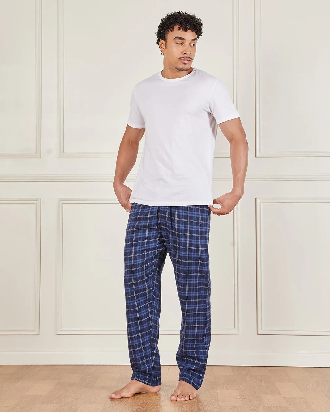 Men Navy Flannel Pyjama Bottom sold by Redtag product image thumbnail 2