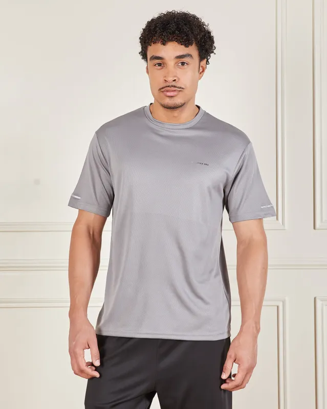 Men Grey Printed Active T-Shirt sold by Redtag
