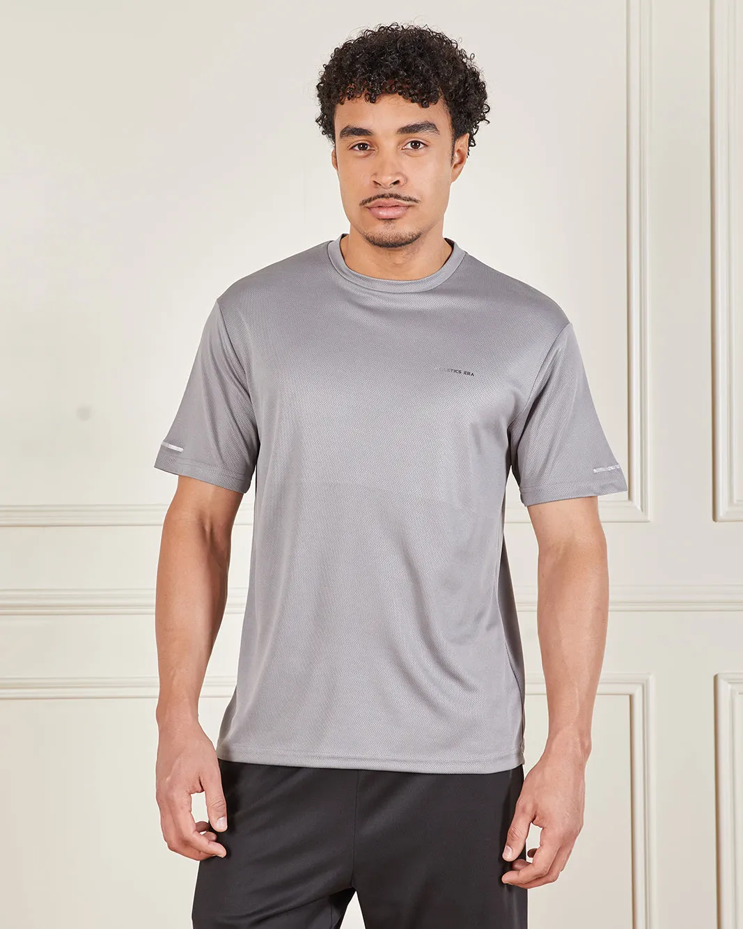 Men Grey Printed Active T-Shirt sold by Redtag