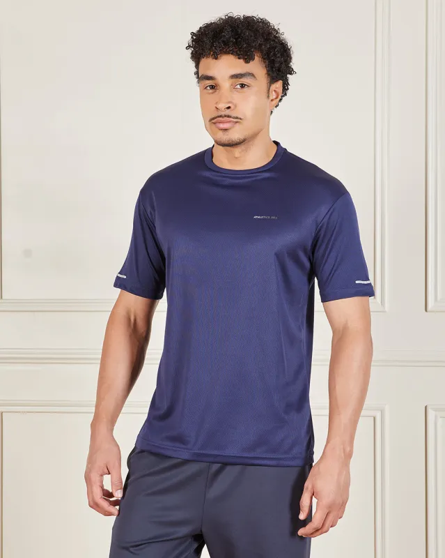 Men Navy Printed Active T-Shirt sold by Redtag