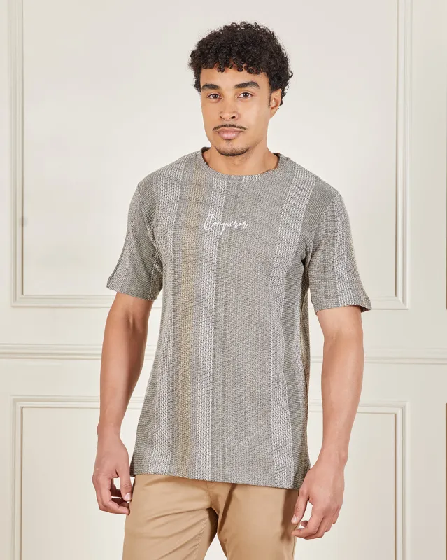 Men Grey Striped T-Shirt sold by Redtag
