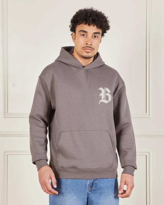 Men Charcoal Front & Back Print Hooded Sweatshirt sold by Redtag