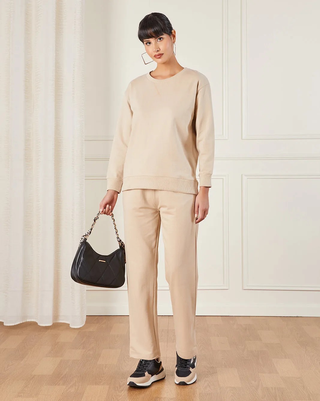 Women Beige Plain Active Sweatshirt sold by Redtag product image thumbnail 2