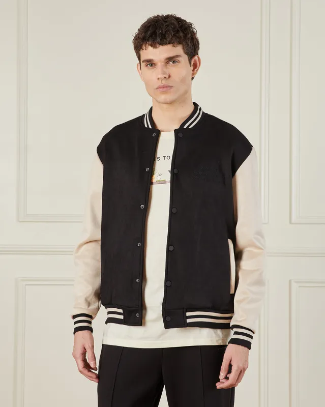 Men Black Suede Bomber Jacket sold by Redtag