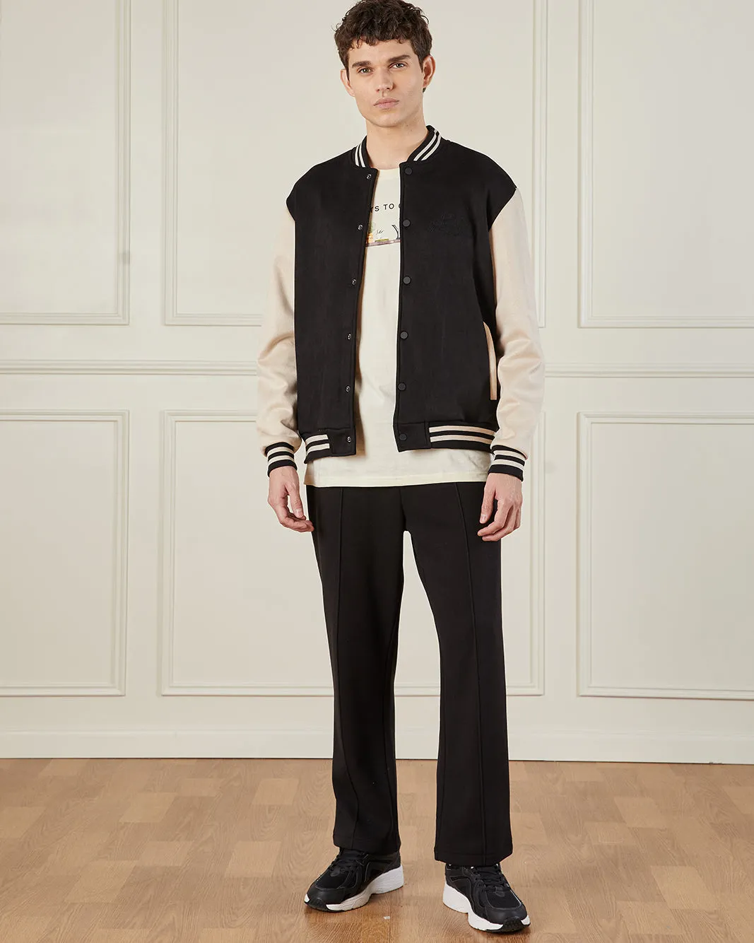 Men Black Suede Bomber Jacket sold by Redtag product image thumbnail 2