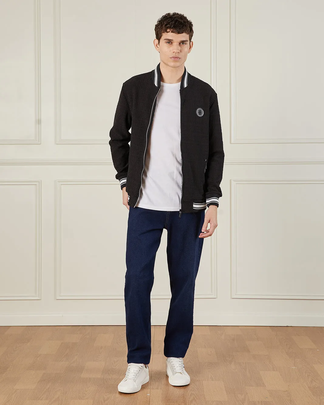 Men Black Bomber Jacket sold by Redtag product image thumbnail 2