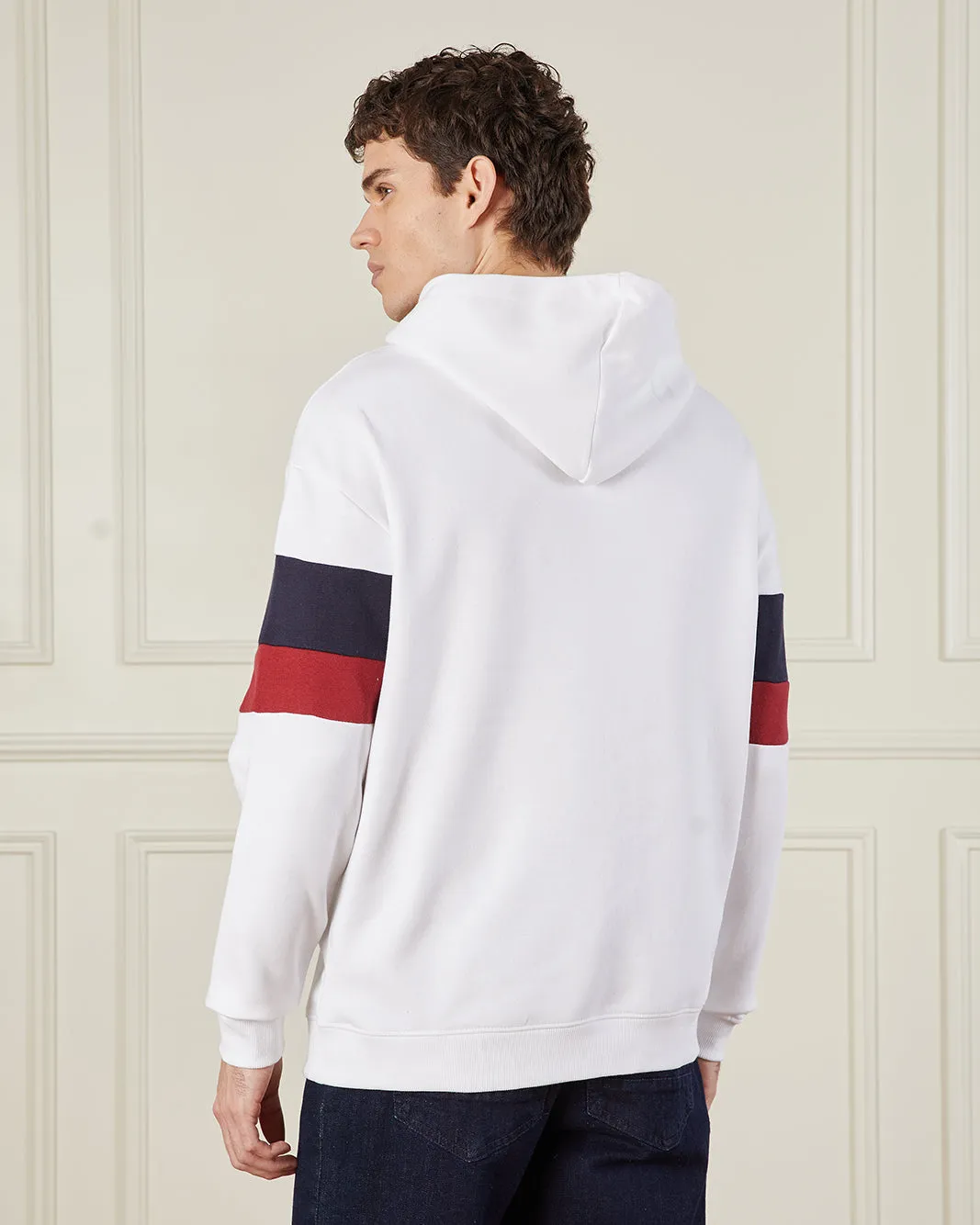 Men White Printed Hooded Sweatshirt sold by Redtag product image thumbnail 3