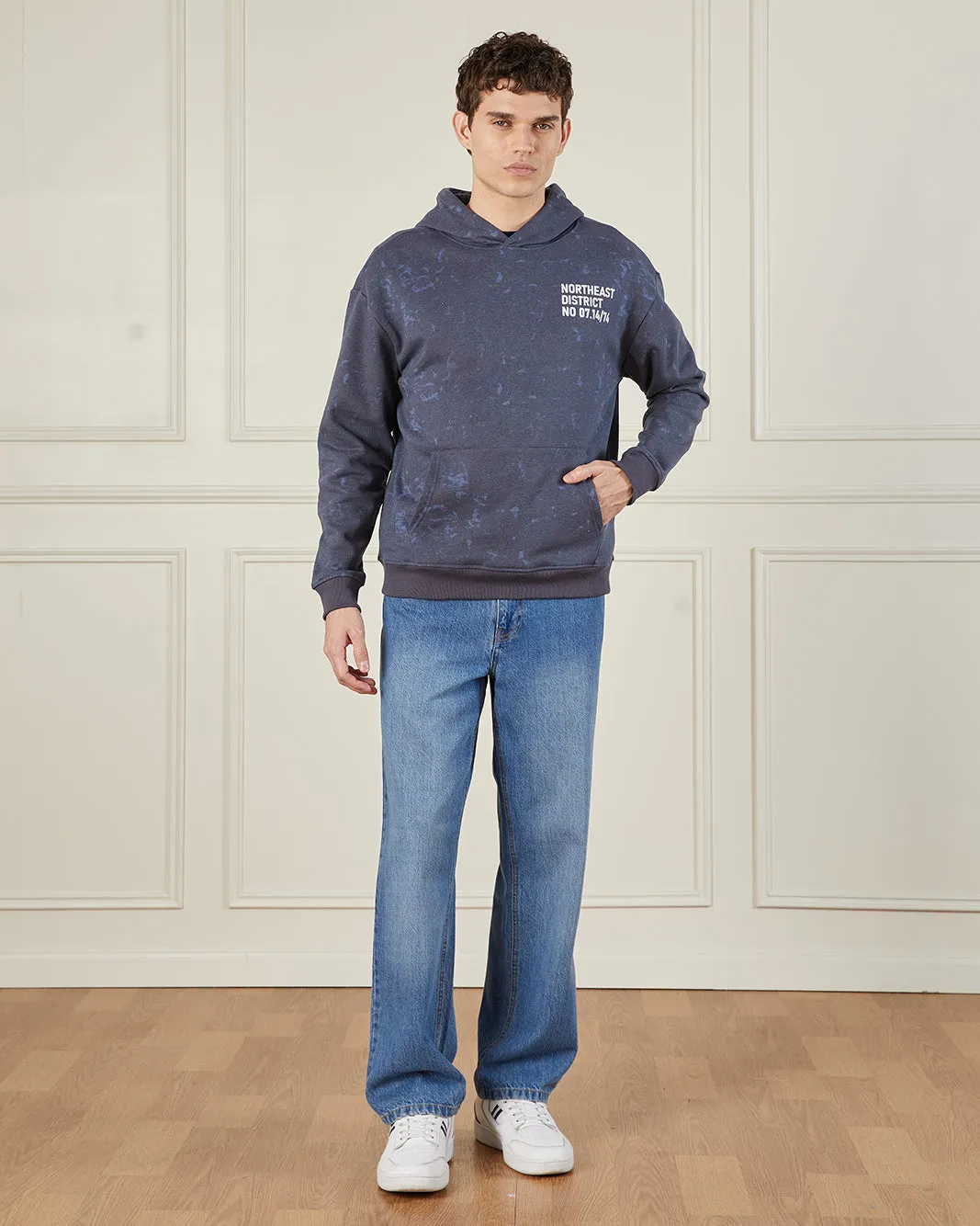 Men Grey Hooded Sweatshirt sold by Redtag product image thumbnail 2