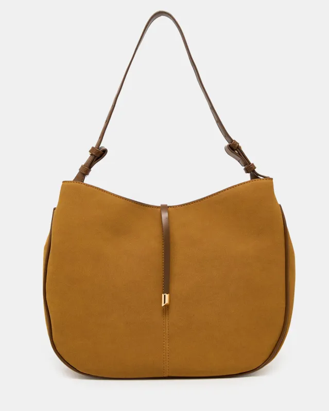 Women Tan Embellished Slouch Bag sold by Redtag