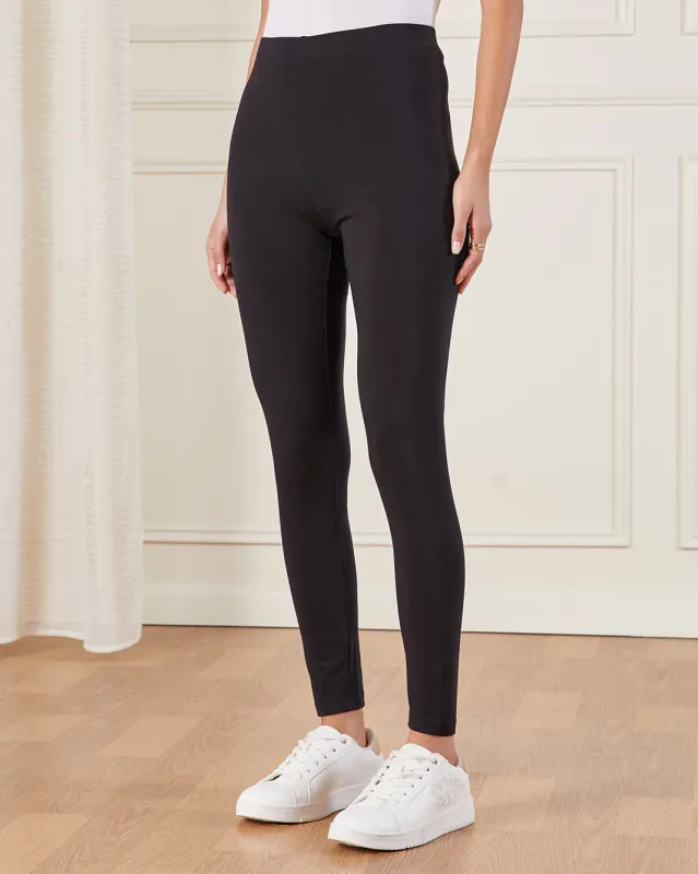 Women Black Full Length Legging sold by Redtag