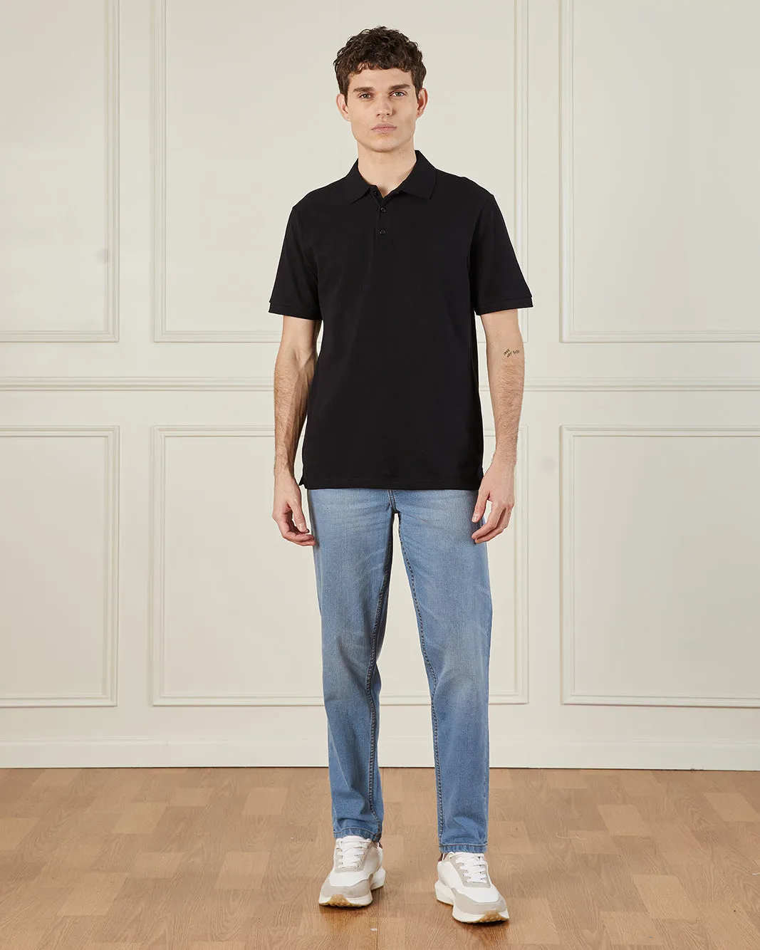 Men Black Basic Polo Shirt sold by Redtag product image thumbnail 2