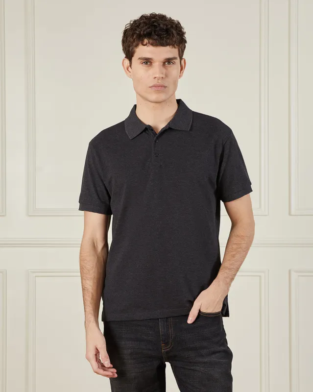 Men Black Basic Polo Shirt sold by Redtag
