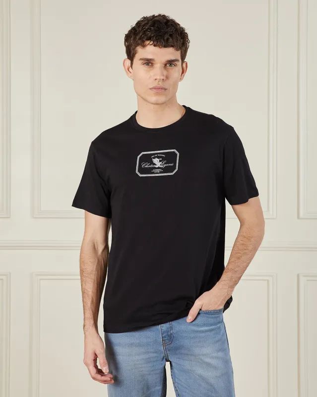 Men Black Basic Graphic T-Shirt sold by Redtag