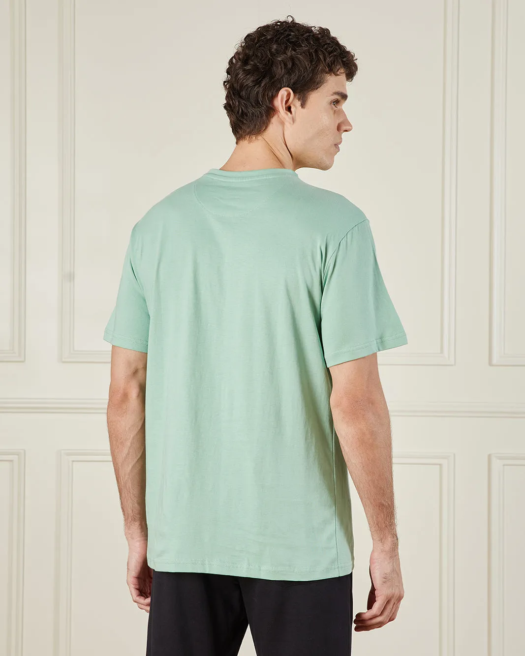 Men Green Basic Graphic T-Shirt sold by Redtag product image thumbnail 3