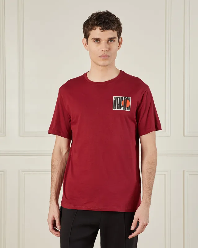 Men Burgundy Basic Graphic T-Shirt sold by Redtag