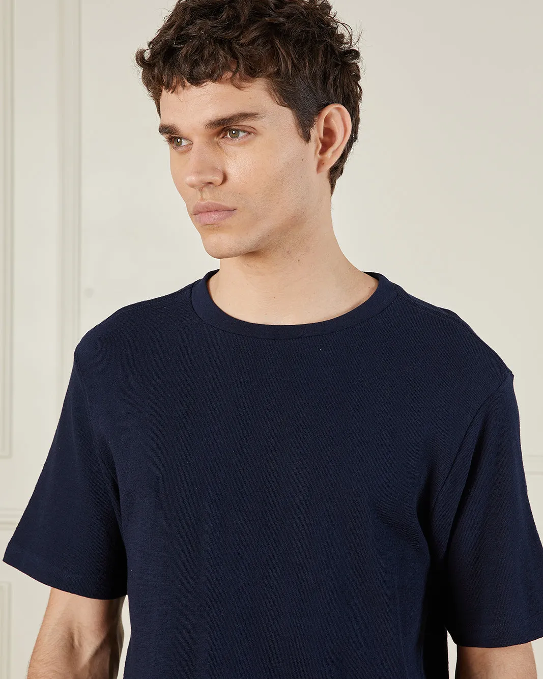 Men Navy Basic T-Shirt sold by Redtag product image thumbnail 4