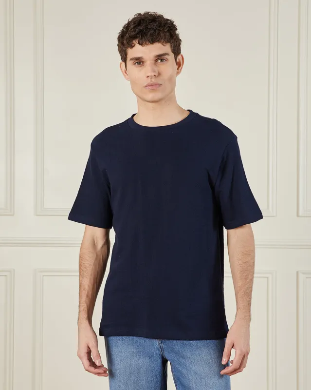 Men Navy Basic T-Shirt sold by Redtag
