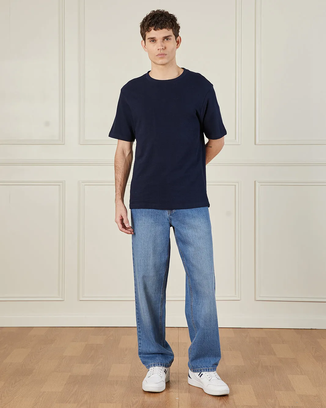 Men Navy Basic T-Shirt sold by Redtag product image thumbnail 2